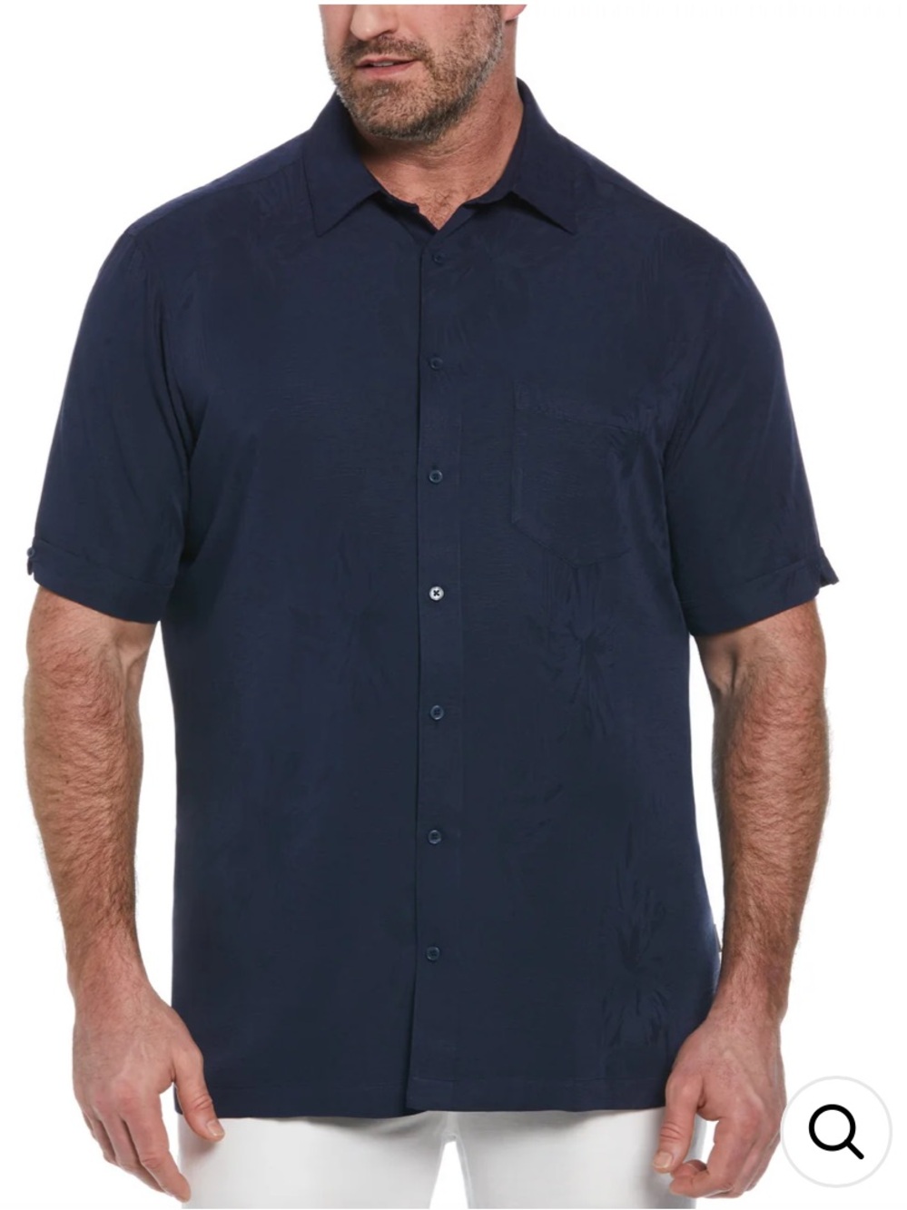 NWT!  Cubavera Men's Navy Short-Sleeve Casual Button-Down Shirt, XXLT